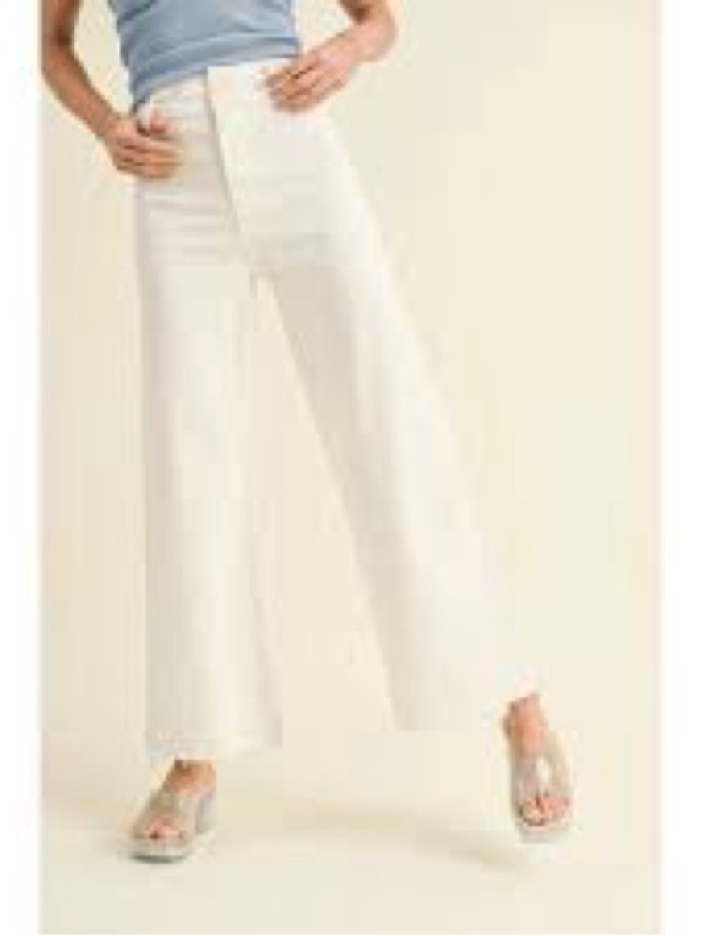 Miou Muse High-Rise Wide-Leg Women’s Jeans in White